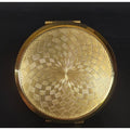 Vintage MCM Gold Tone Stratton Cosmetic Compact in Great Cond. Concentric Designs w/ Puff