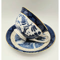 Occupied Japan Nikko  Ironestoneware Blue Willow Tea Cup Scenic Navy, White Teacup