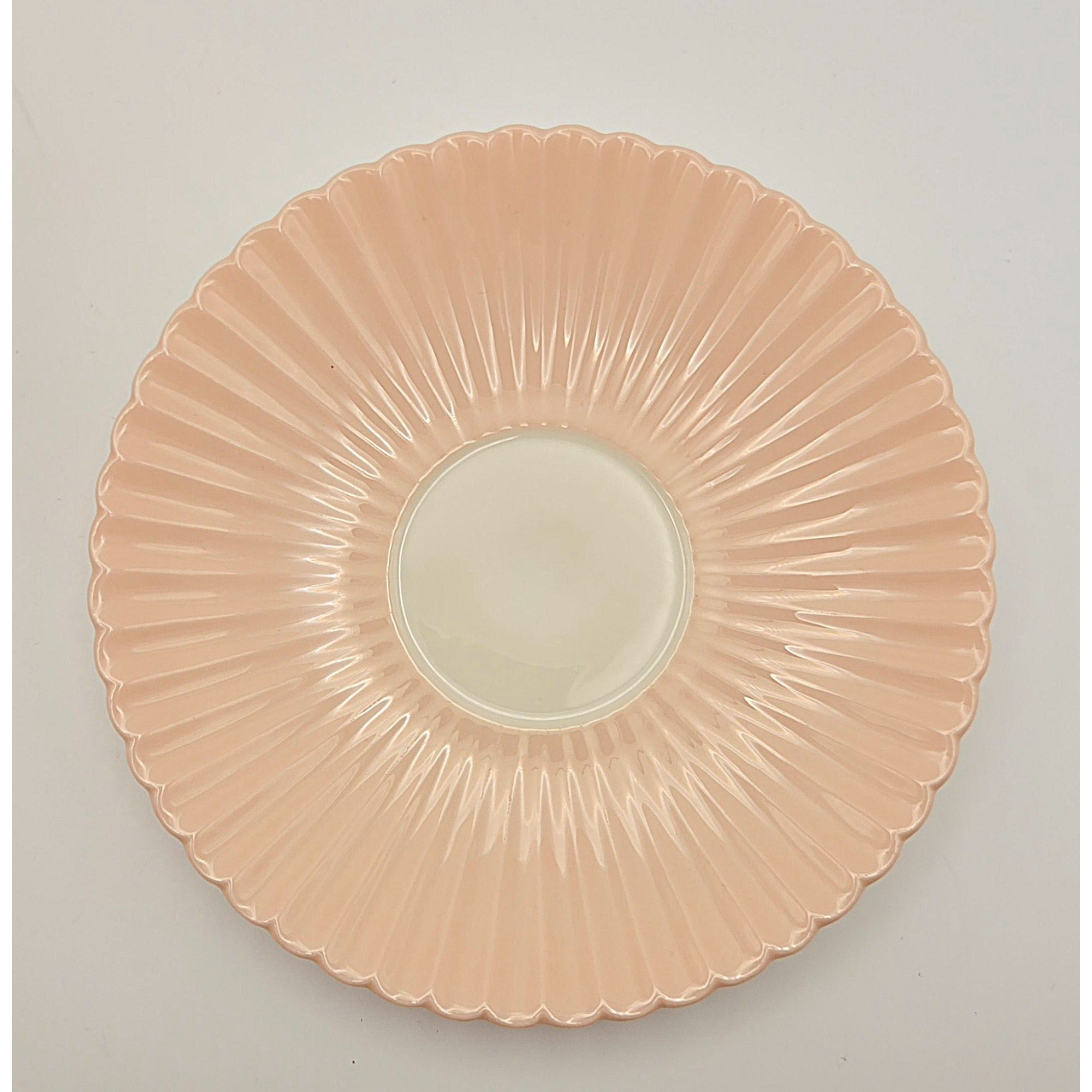 Vintage Lenox China "Joan" Cup Saucer Set Pink Blue Scallops Discontinued 1939, Numbered