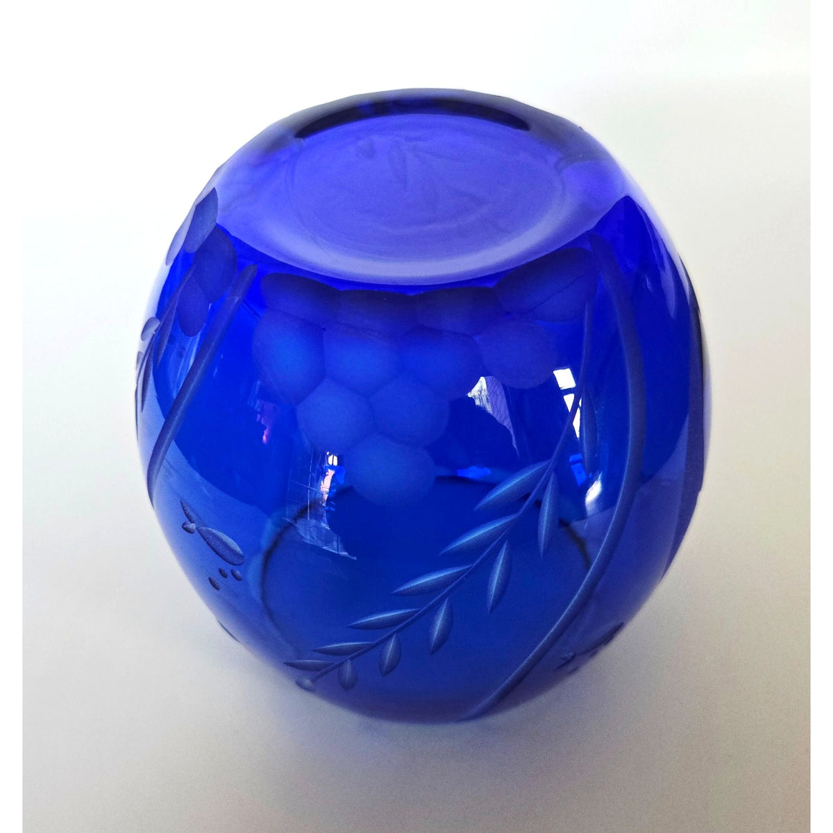 Lenox Made In Poland Blue Dolphin Crystal Vase, Rose Bowl