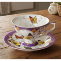 Rare ECHT Porcelain Butterfly Teacup Purple & Gold Accents - Germany