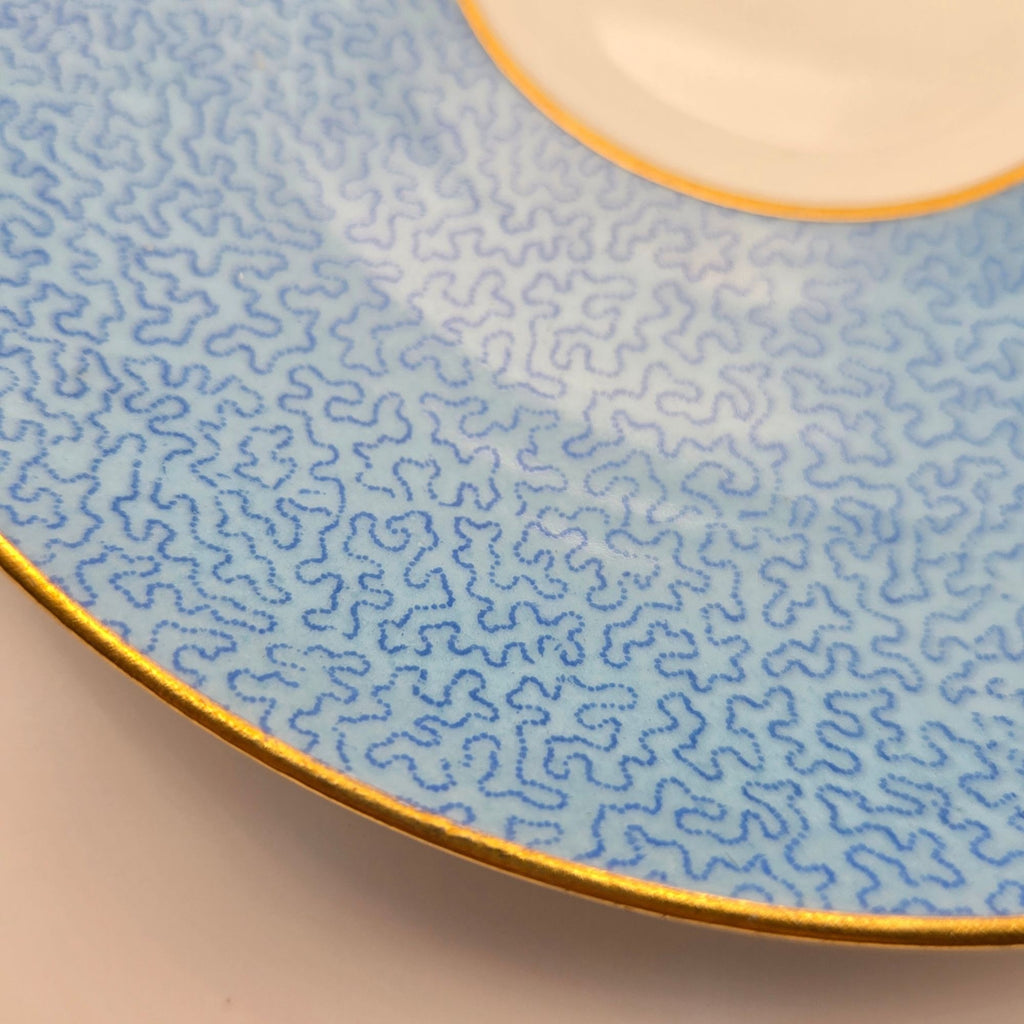 Ahrenfeldt Limoges Blue & Pink Tea Cup & Saucer Floral Made In France