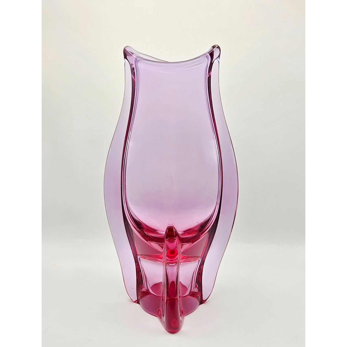 Vintage Pink Art Glass Vase European Vase Miloslav Klinger Zelezny Brod Sklo Vase: Czech Vase
