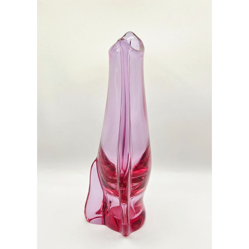 Vintage Pink Art Glass Vase European Vase Miloslav Klinger Zelezny Brod Sklo Vase: Czech Vase