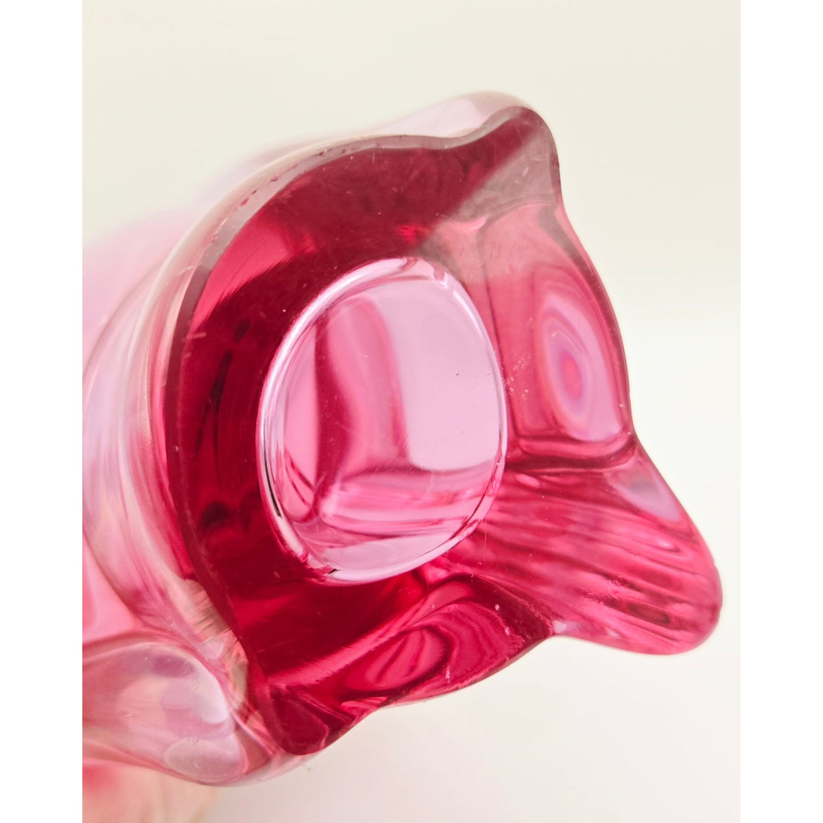 Vintage Pink Art Glass Vase European Vase Miloslav Klinger Zelezny Brod Sklo Vase: Czech Vase