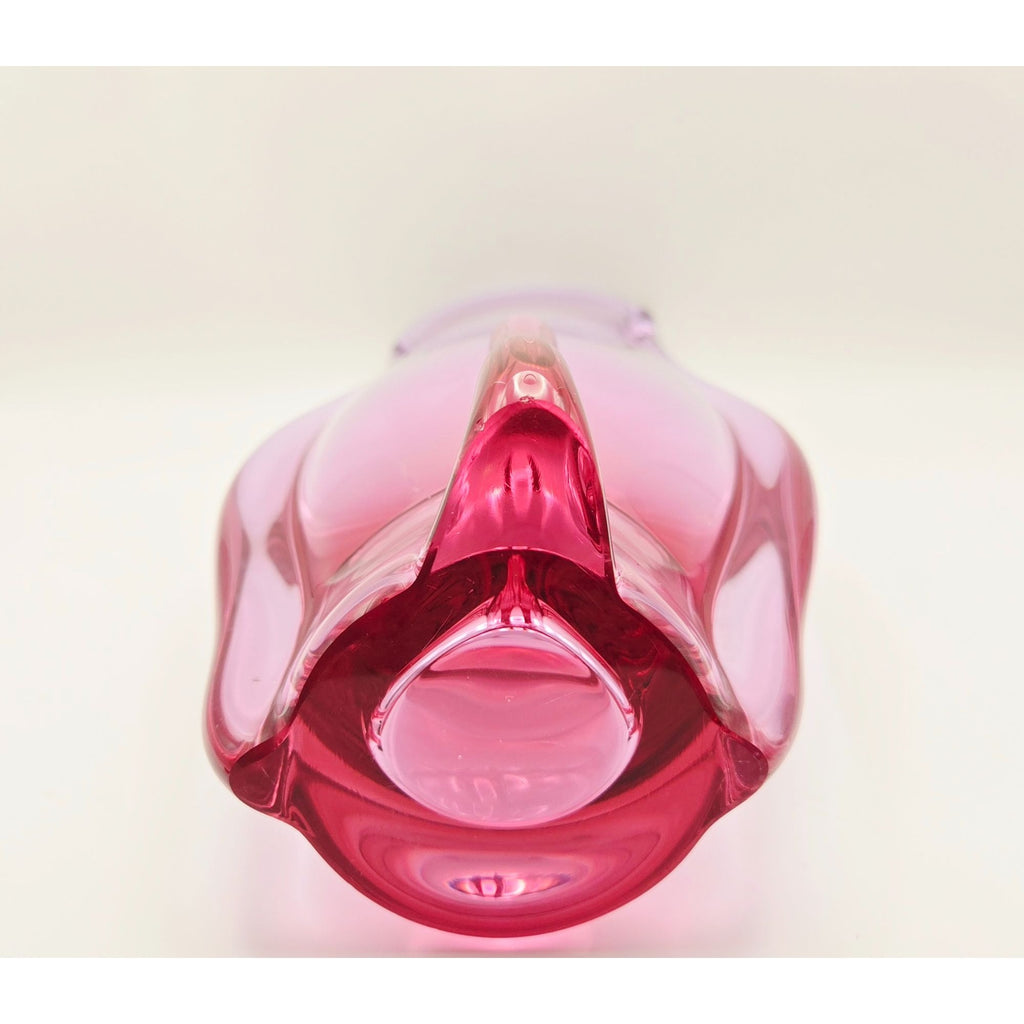 Vintage Pink Art Glass Vase European Vase Miloslav Klinger Zelezny Brod Sklo Vase: Czech Vase