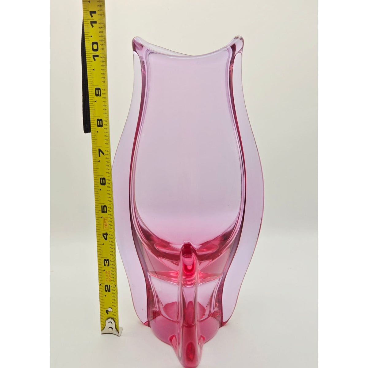 Vintage Pink Art Glass Vase European Vase Miloslav Klinger Zelezny Brod Sklo Vase: Czech Vase