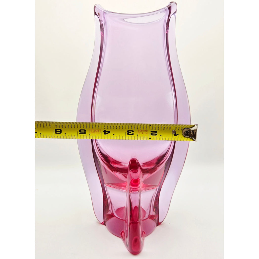 Vintage Pink Art Glass Vase European Vase Miloslav Klinger Zelezny Brod Sklo Vase: Czech Vase