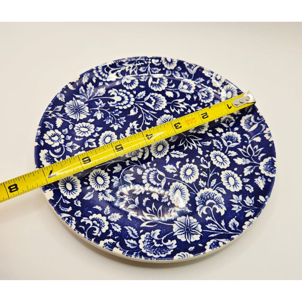 Vintage French Navy Floral Chintz Plate by Gien of France, Beatrice Pattern 1970s
