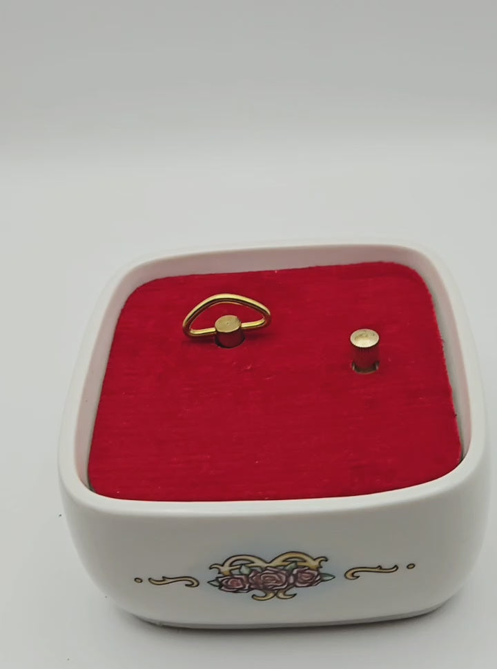 Serenades Star Dust Porcelain Music Box By Heritage House 1993 Cottage & Doves Design Limited Edition