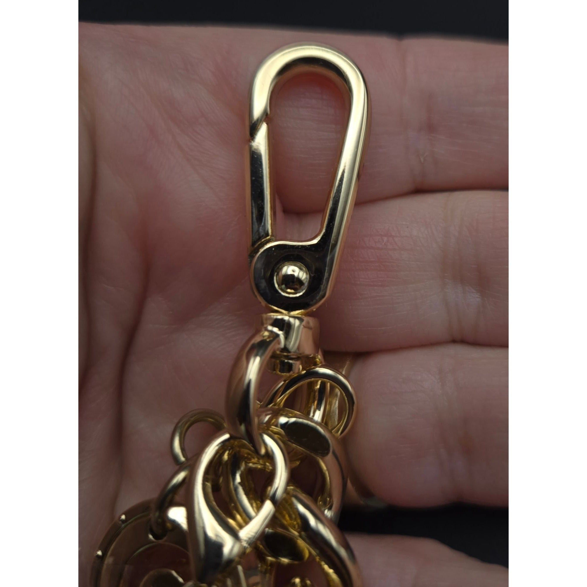 Calvin Klein Gold-Tone Logo Keychain purse charm With Decorative Charms & Lobster Clasp 4"