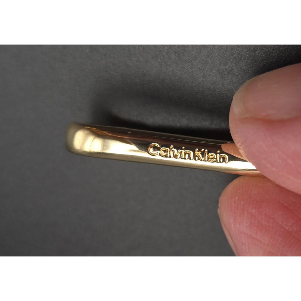 Calvin Klein Gold-Tone Logo Keychain purse charm With Decorative Charms & Lobster Clasp 4"