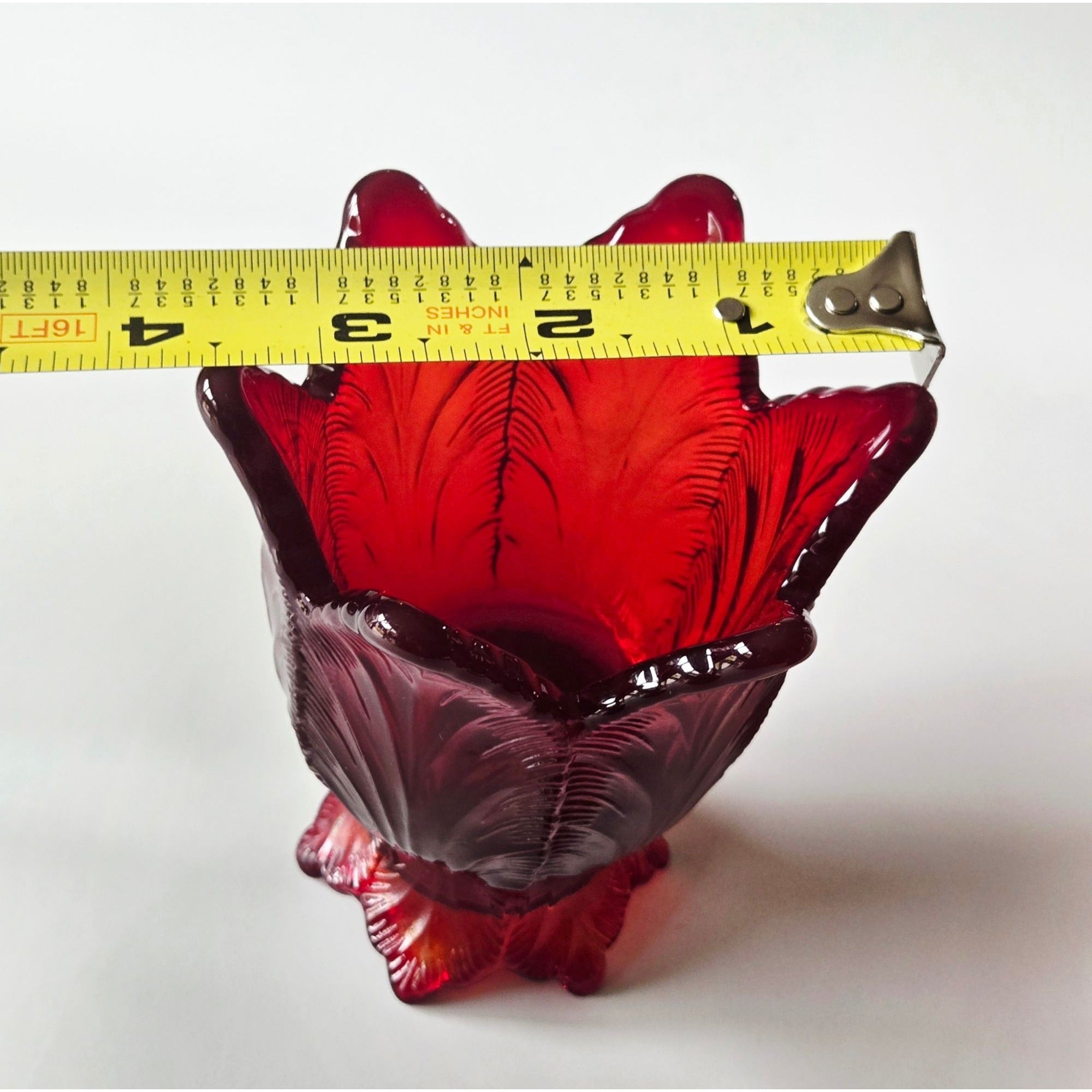 Fenton Red Amberina Tulip Candleholders Votive Holders, reversible votives or tapers, flippable