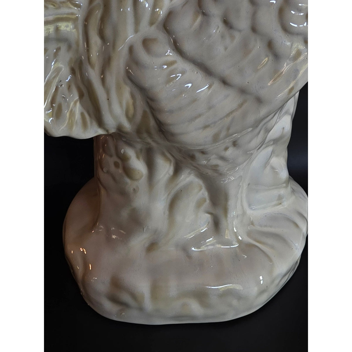 Vintage Ceramic Rooster Figurine White Glossy Farmhouse Decor 12" Tall