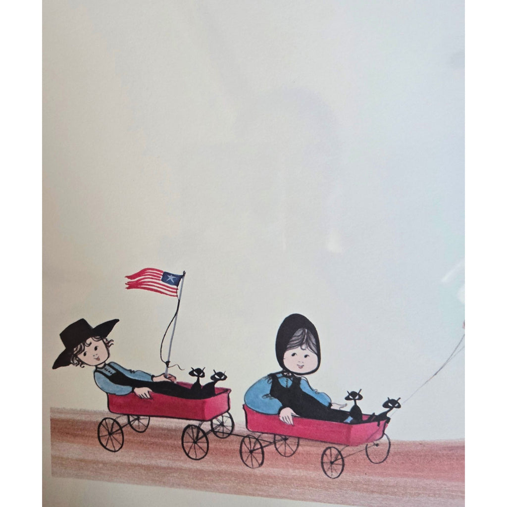 P. Buckley Moss "Wagon Train" Amish Signed Lithograph Framed & Signed,  #350
