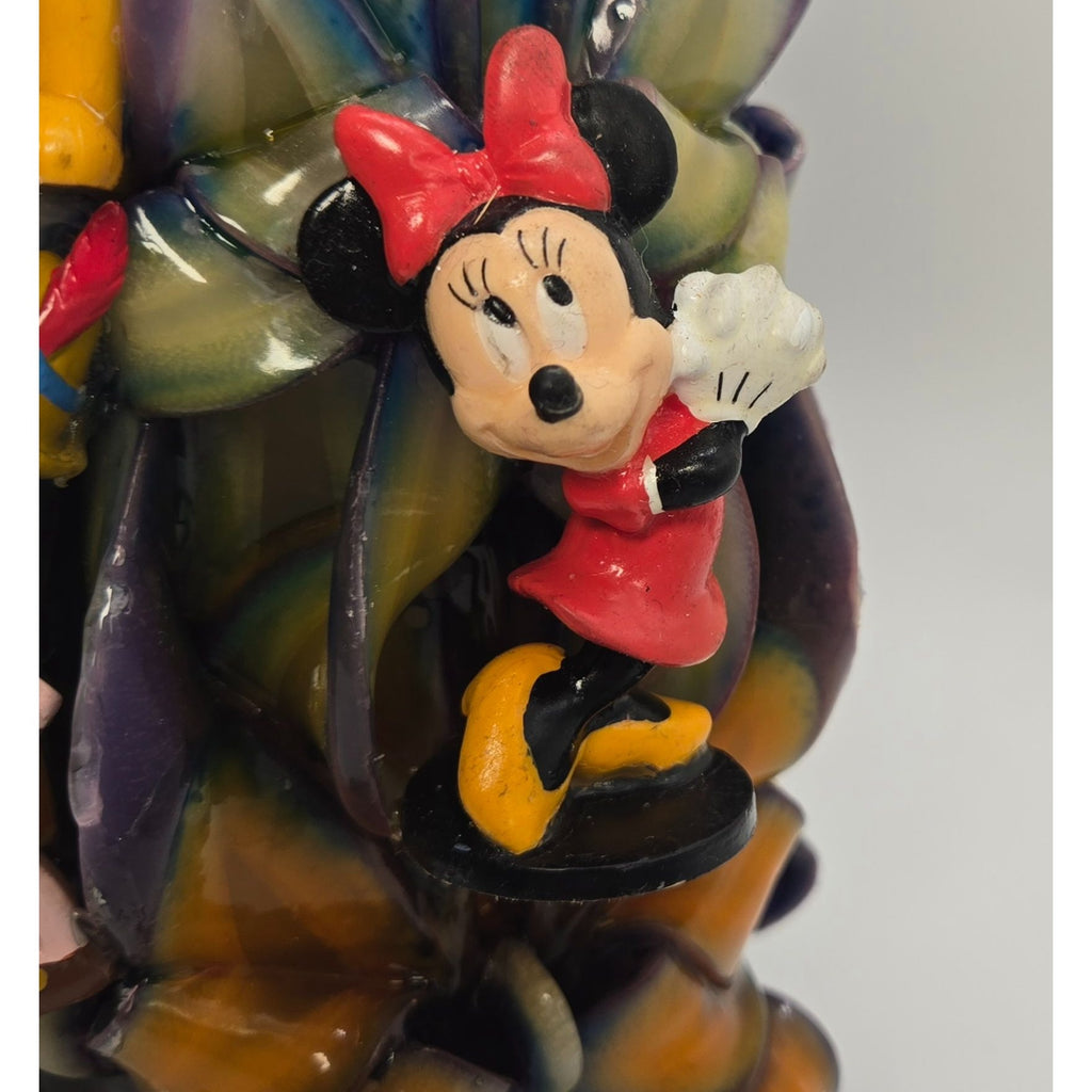 Disney-Themed Ribbon Candle Featuring Mickey Minnie Pluto & Pinocchio Characters In Multicolor Design