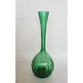 10" Empoli  Optic Vase Green Swirl Gourd Vase, Bottle Vase, Long Neck Excellent Condition, MCM