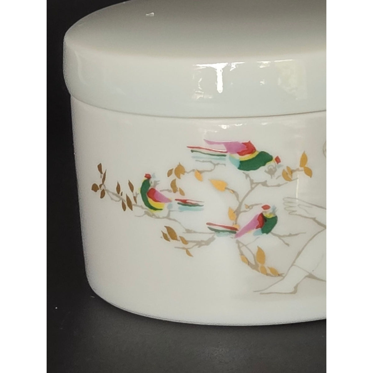 Bjorn Wiinblad Trinket Box Hand Painted, Woman w/ Birds Made by Rosenthal Germany