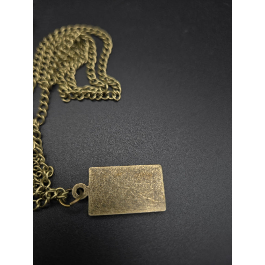 Alice In Wonderland Pocket Watch Necklace "Drink Me" & Rabbit Charm Vintage Quartz
