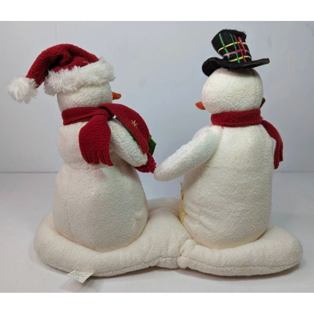 Hallmark JINGLE PALS Mr Ms Snowman Animated Singing Caroling Plush 2003 Works