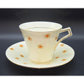 Vintage Royal Albert China 'Star of Eve' Teacup & Saucer Set With Gold Orange Atomic Design