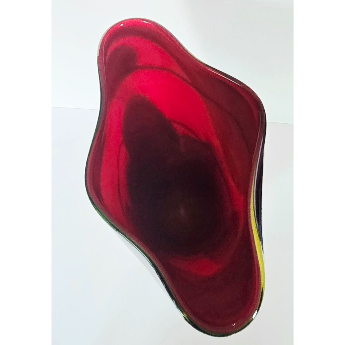 VIZ Art Glass Vase Multicolor Glass Hankerchief Style Abstract Designs