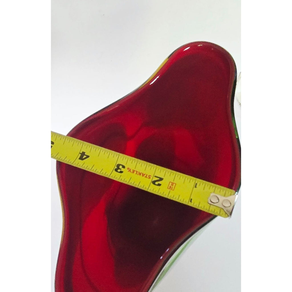 VIZ Art Glass Vase Multicolor Glass Hankerchief Style Abstract Designs