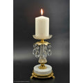 Hollywood Regency Style Pillar Candle Holder with Marble Base