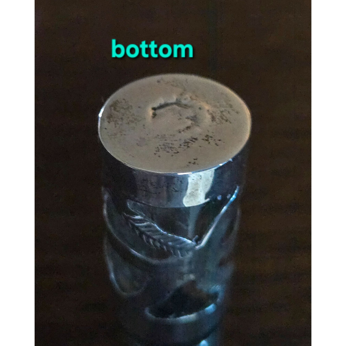 Mexican Silver Decorative Silver Metal & Glass Perfume Bottle