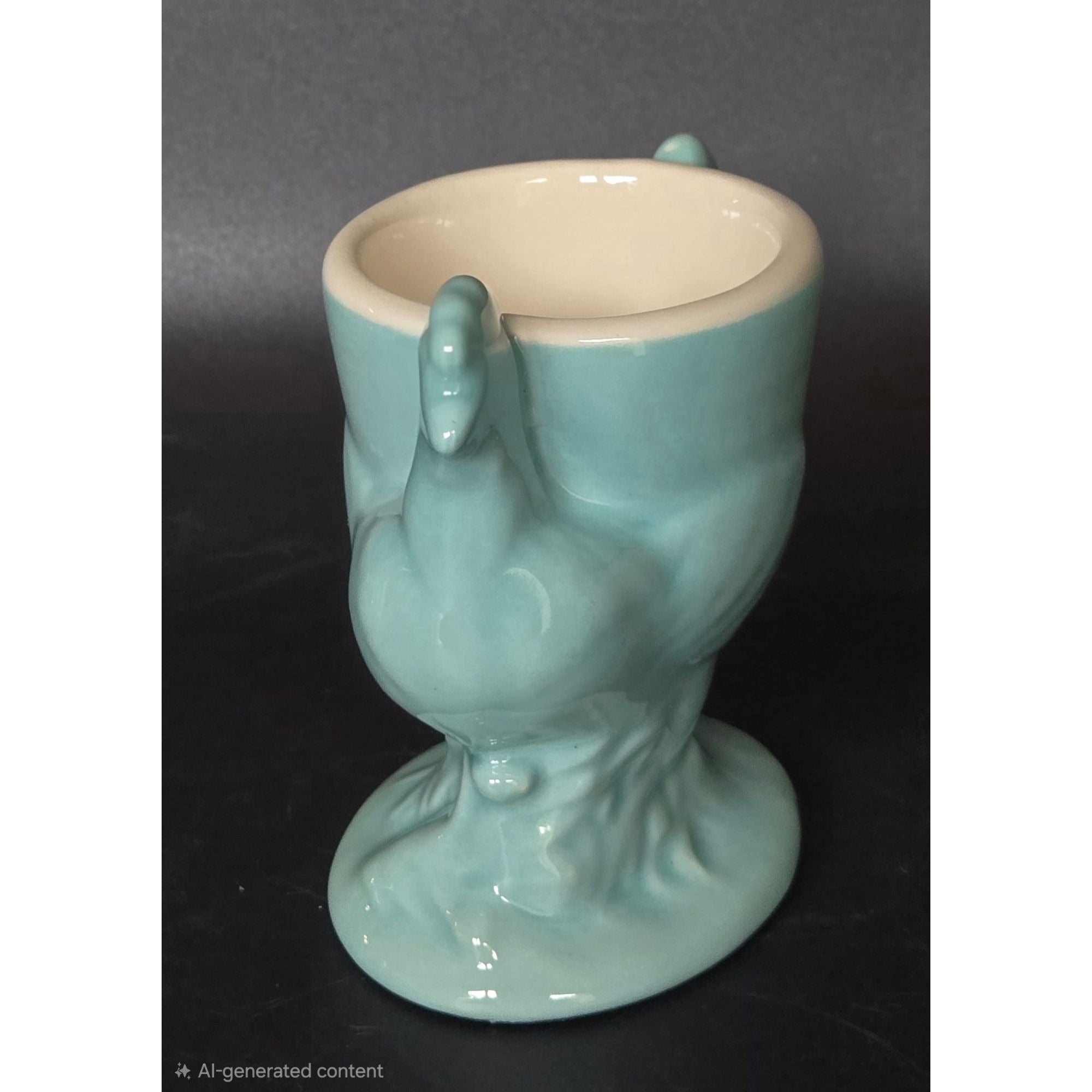 Handmade Tiffany-Blue Colored Hen Chicken Shaped Egg Cup