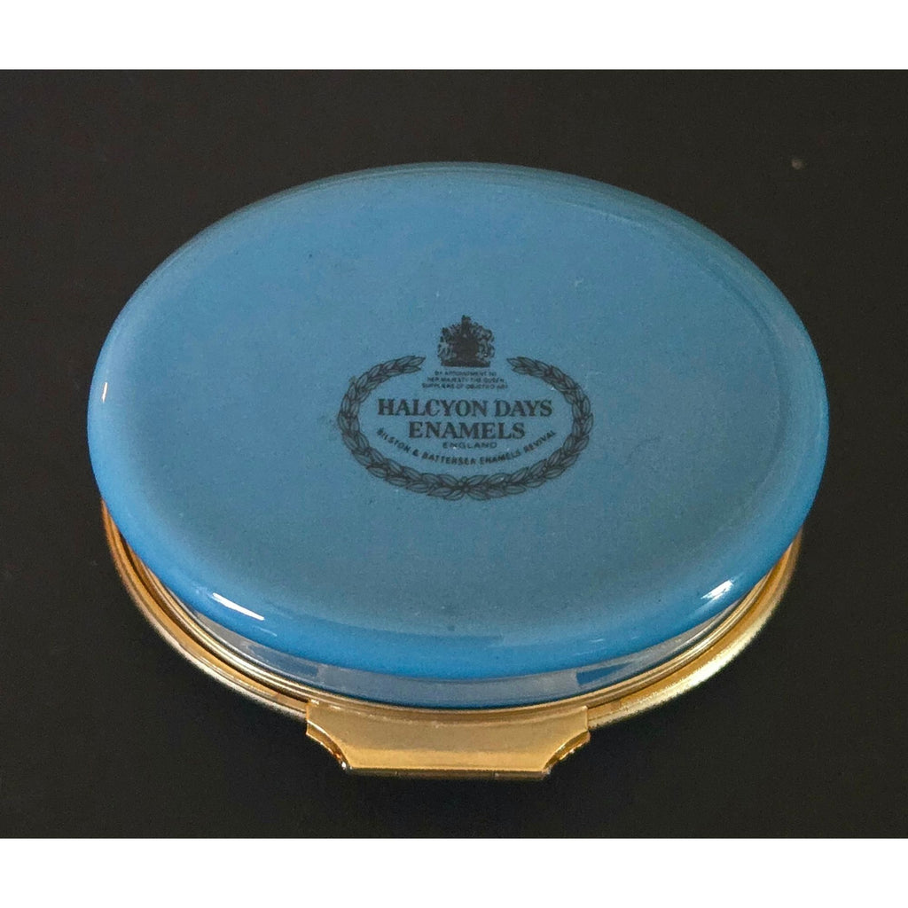 Mount Holyoke College Halcyon Days Enamel Trinket Box With Gold Trim