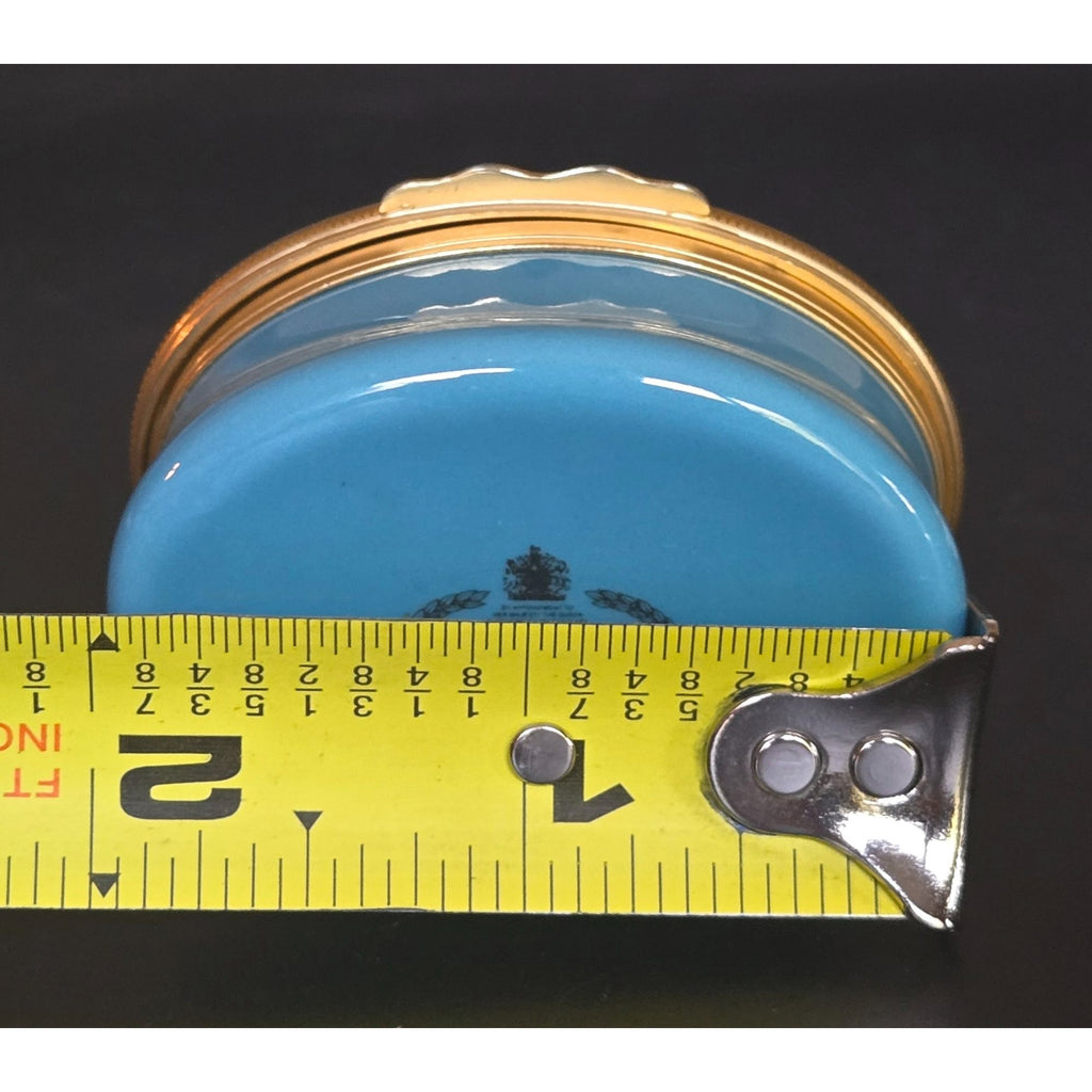 Mount Holyoke College Halcyon Days Enamel Trinket Box With Gold Trim