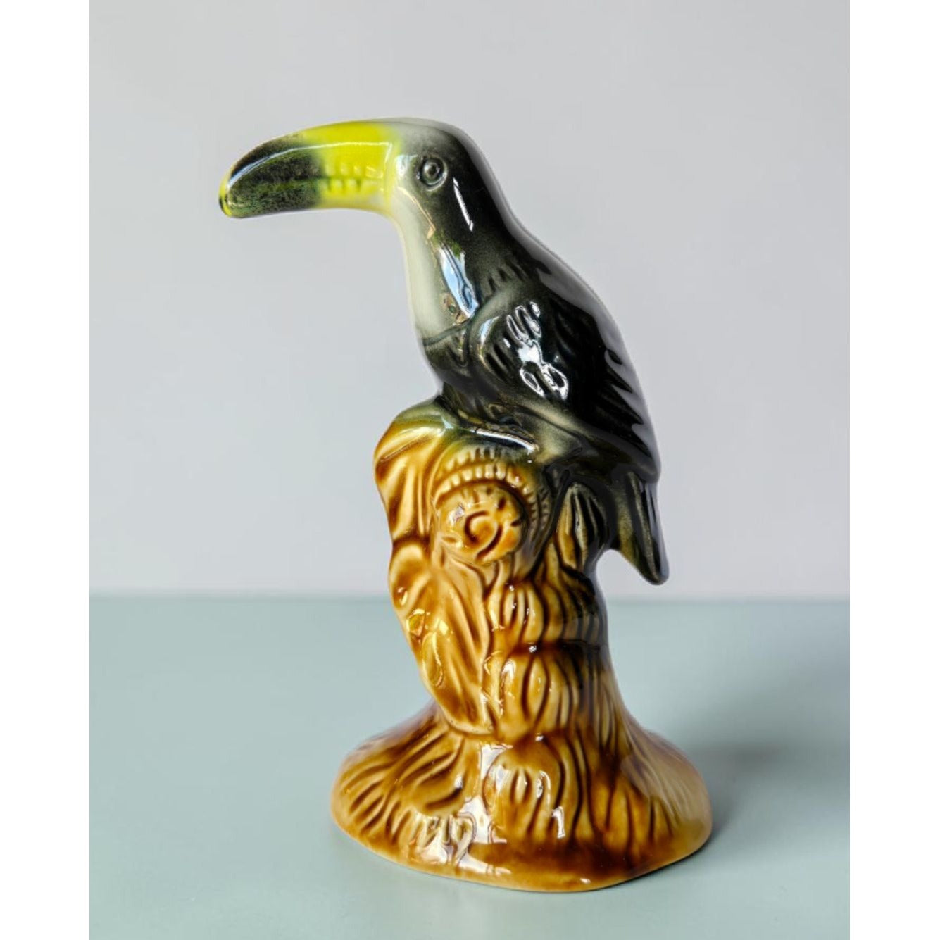 Vintage Ceramic Toucan Figurine Handcrafted In Brazil