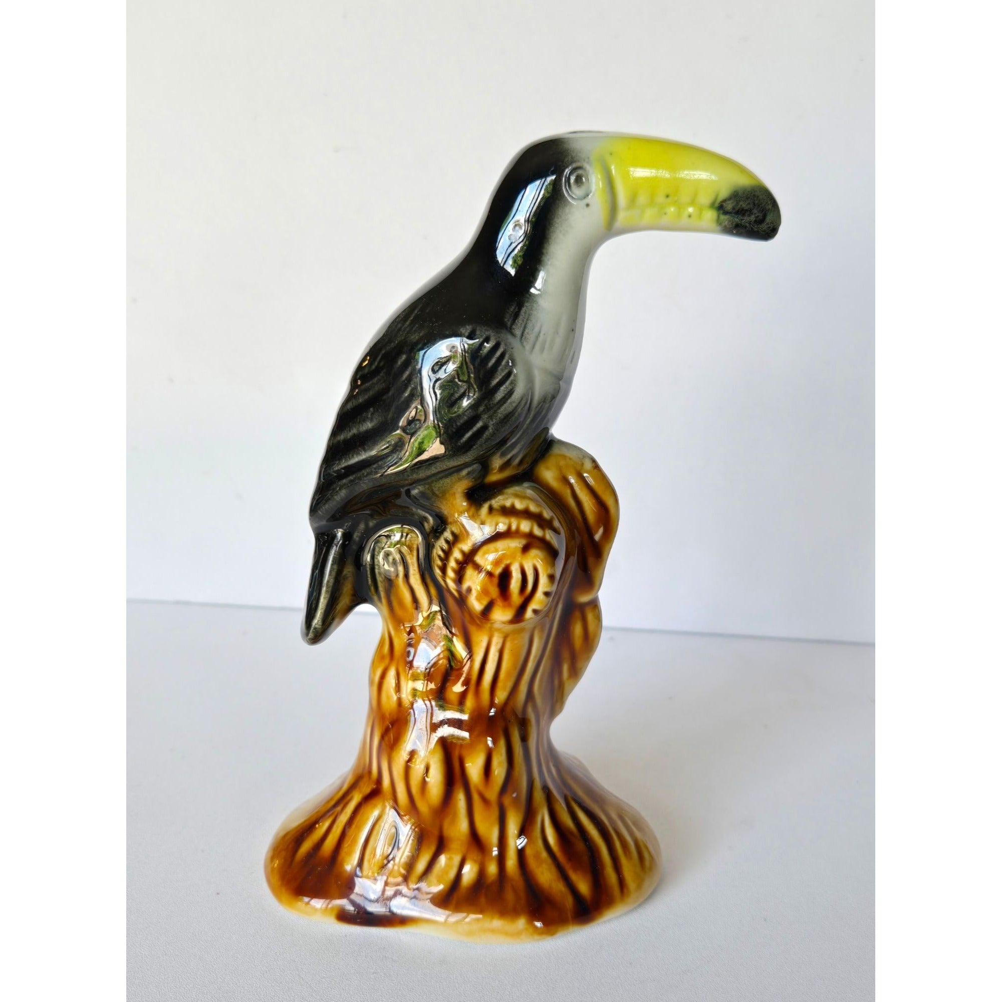Vintage Ceramic Toucan Figurine Handcrafted In Brazil