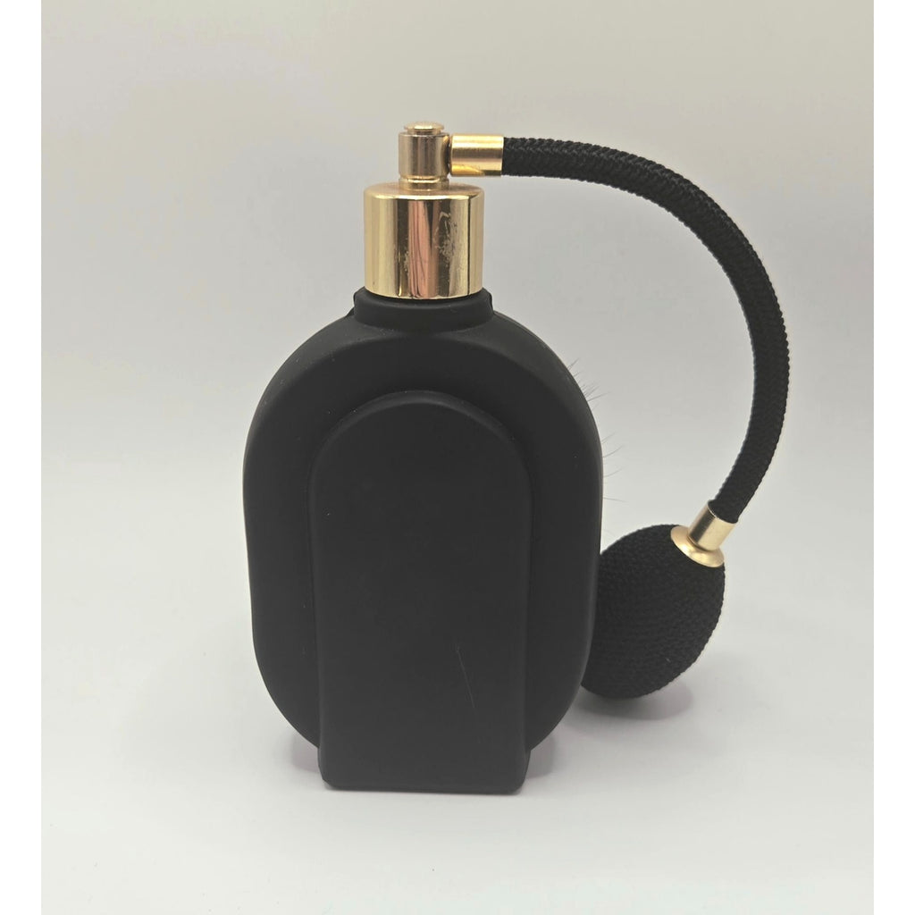 Vintage Price Perfume Bottle cameo Face Female Black figural w/ Fur 5 in