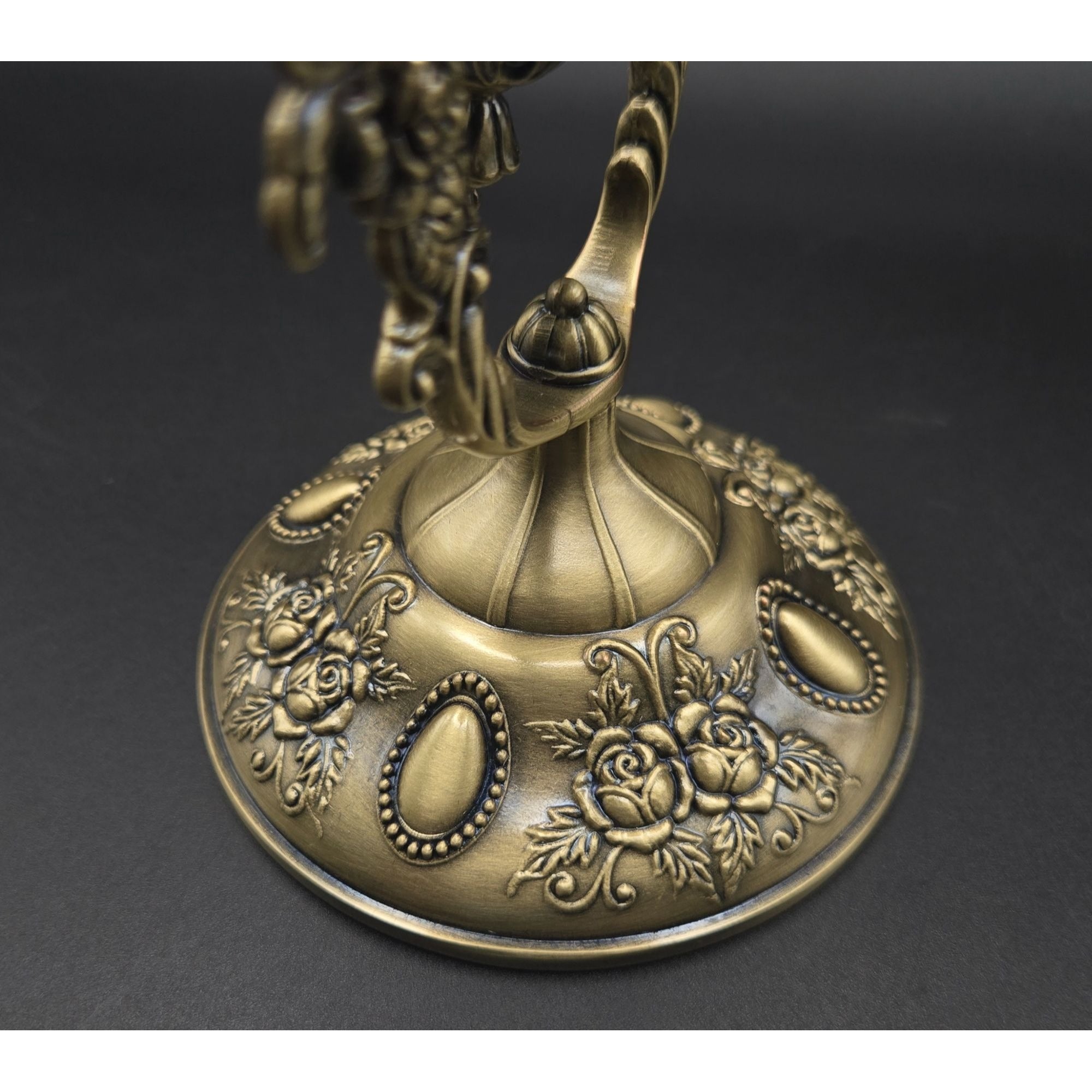 9" Ornate Victorian Style Brass Hourglass With White Sand & Glass Decorative Timer