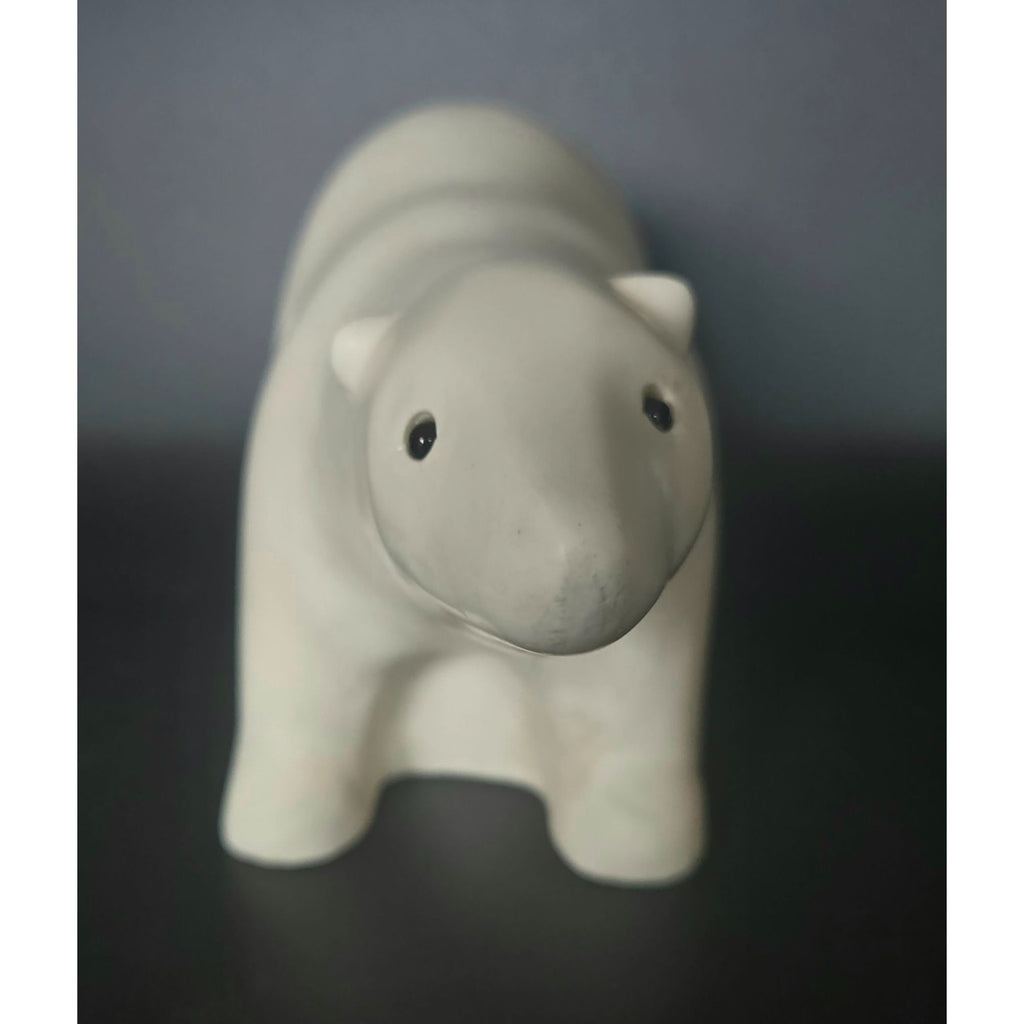 VINTAGE modernist Wolf Original Pearlite Stone Polar Bear Sculpture, Canada