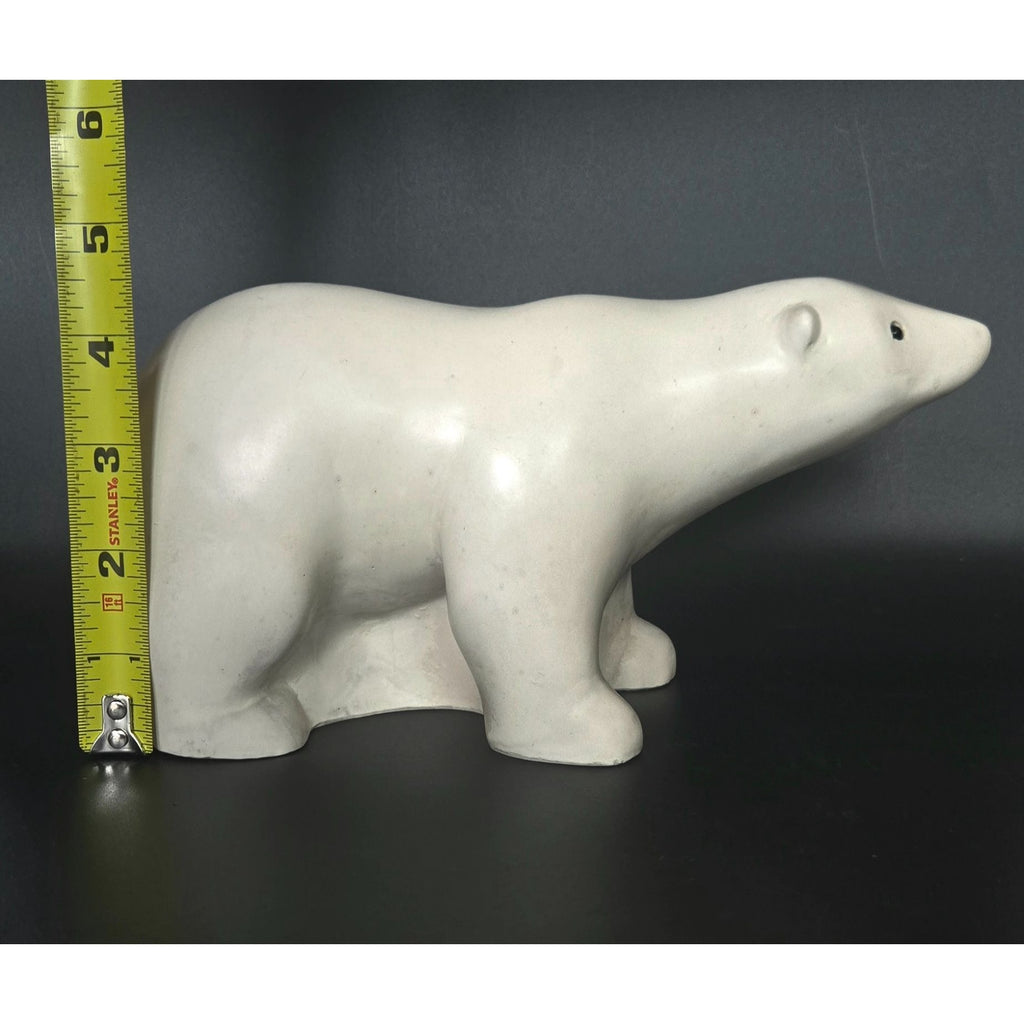 VINTAGE modernist Wolf Original Pearlite Stone Polar Bear Sculpture, Canada