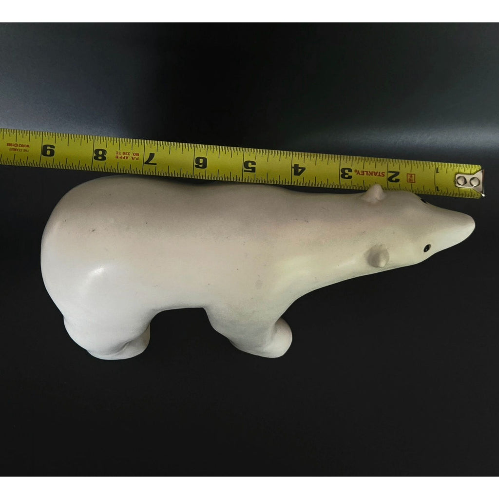 VINTAGE modernist Wolf Original Pearlite Stone Polar Bear Sculpture, Canada