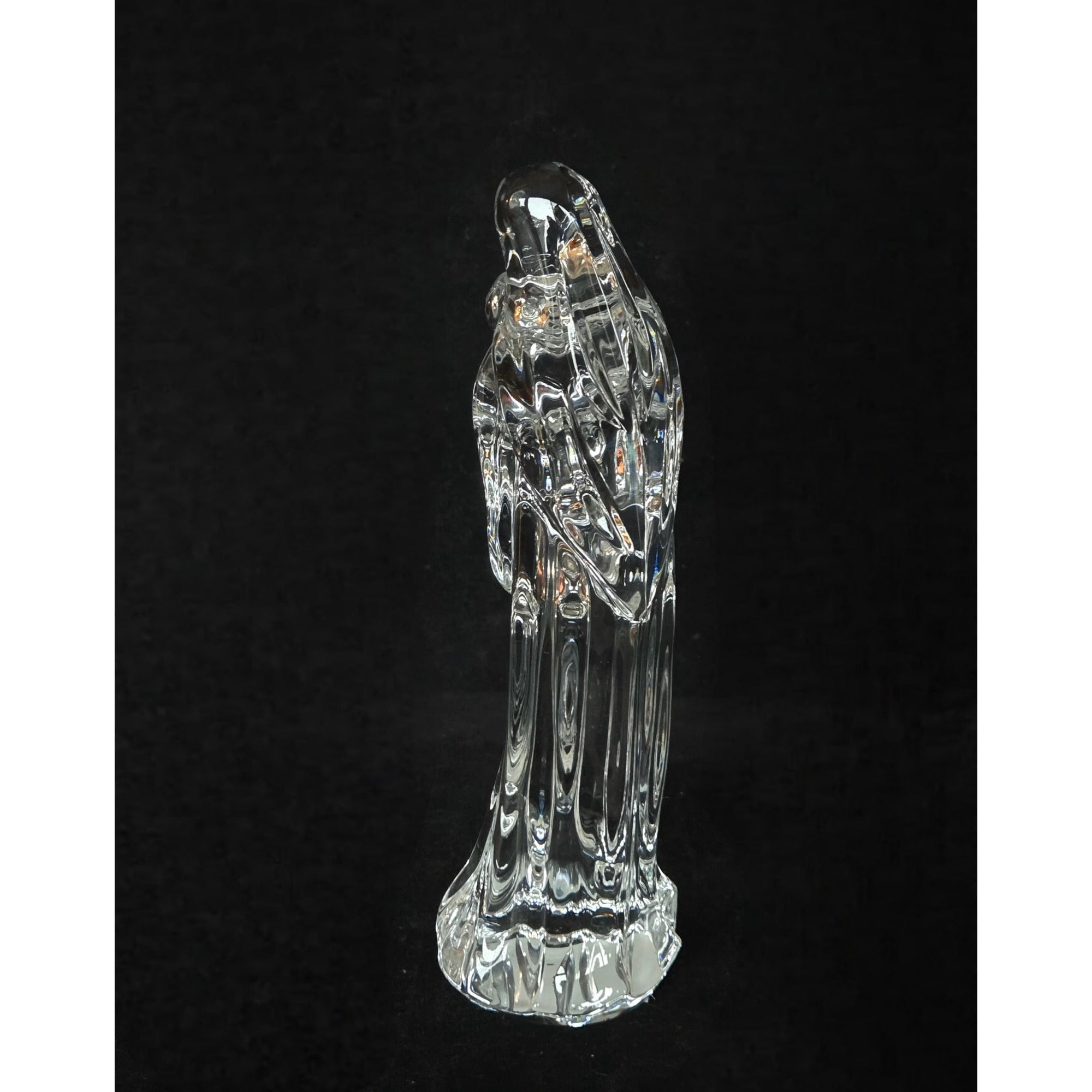 Waterford 7-Inch Crystal Madonna Virgin Mary & Child Figurine Statue Elegant Religious Decor, Nativity