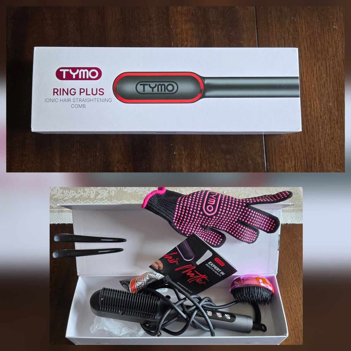 Tymo Ring Plus Ionic Hair Straightening Comb With Accessories