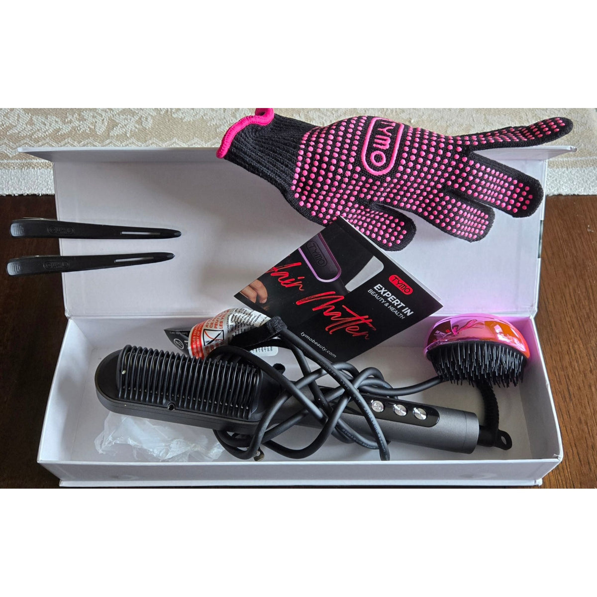 Tymo Ring Plus Ionic Hair Straightening Comb With Accessories