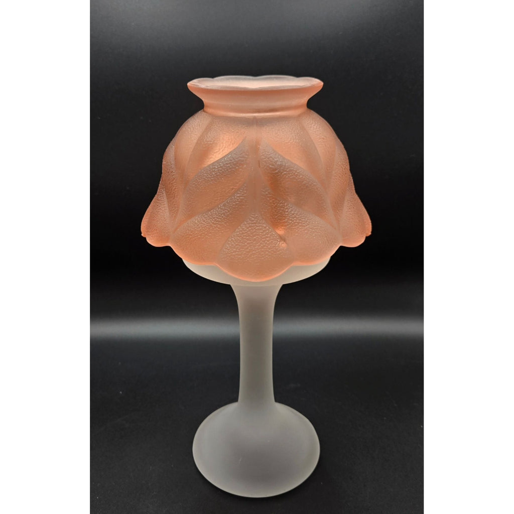 LE Smith Woodrose Pink Fairy Lamp with base by Partylite
