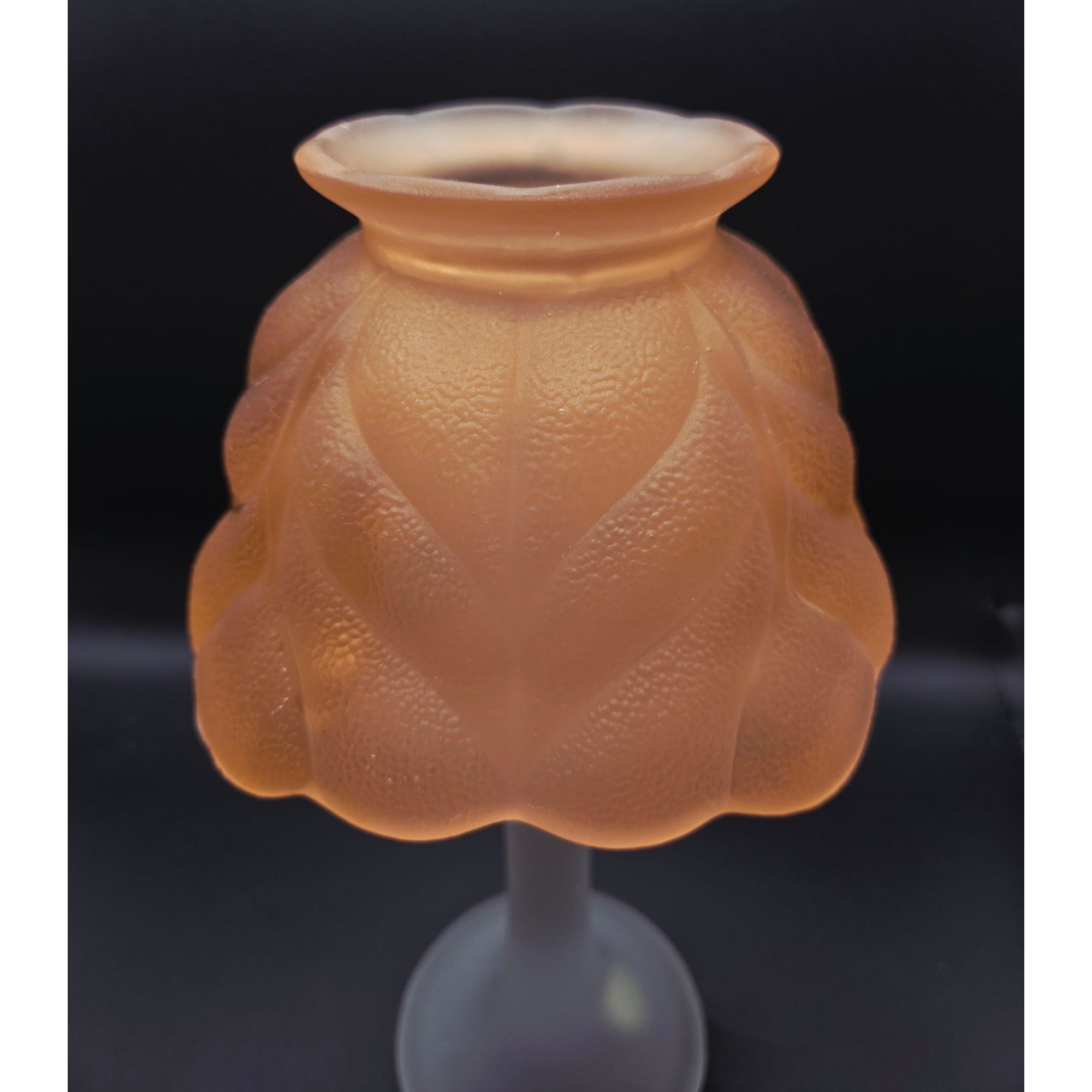 LE Smith Woodrose Pink Fairy Lamp with base by Partylite