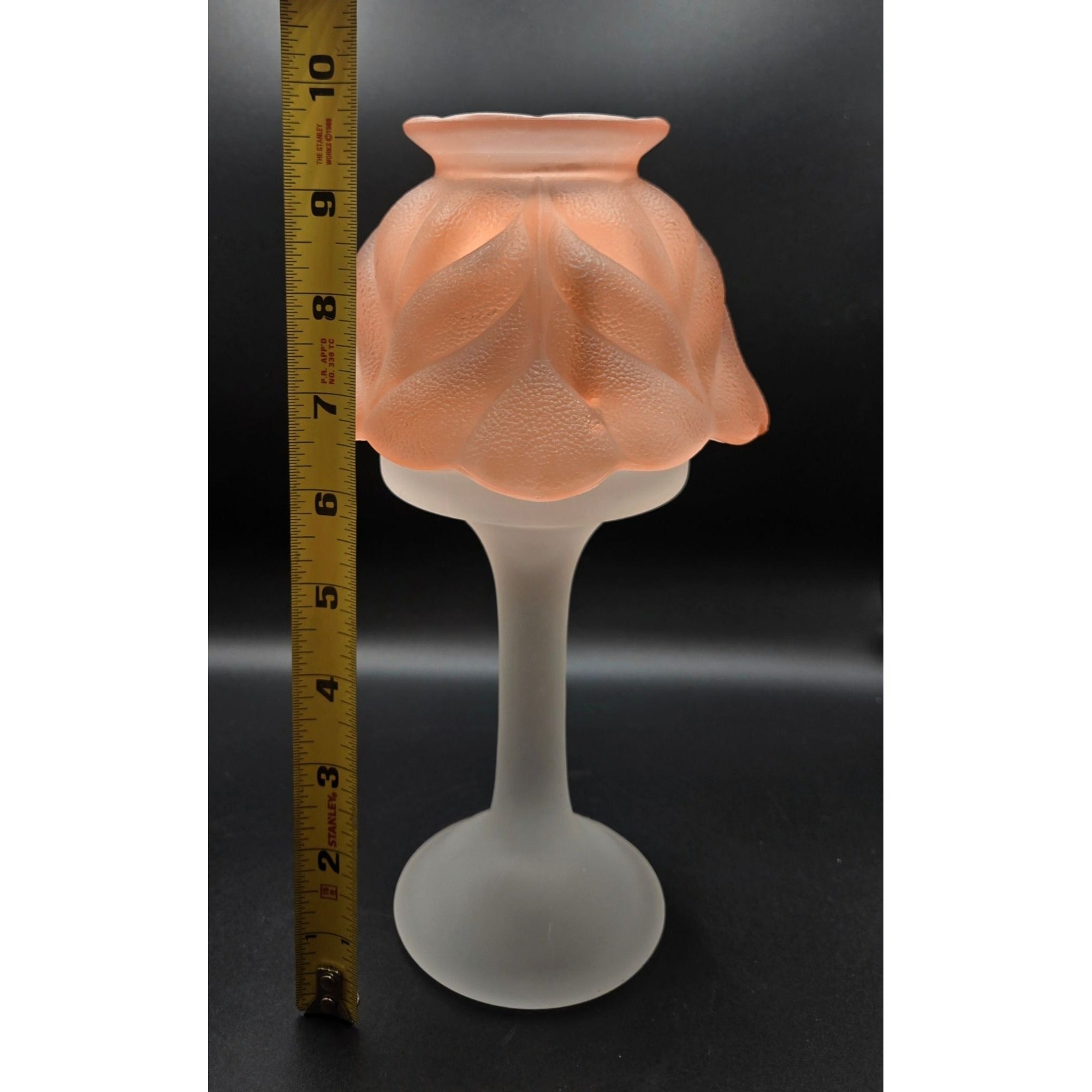 LE Smith Woodrose Pink Fairy Lamp with base by Partylite