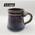 Paul/Denise Morris Stoneware Blue/Brown Pottery Mug, Signed. Company, ROCK HARD Pottery