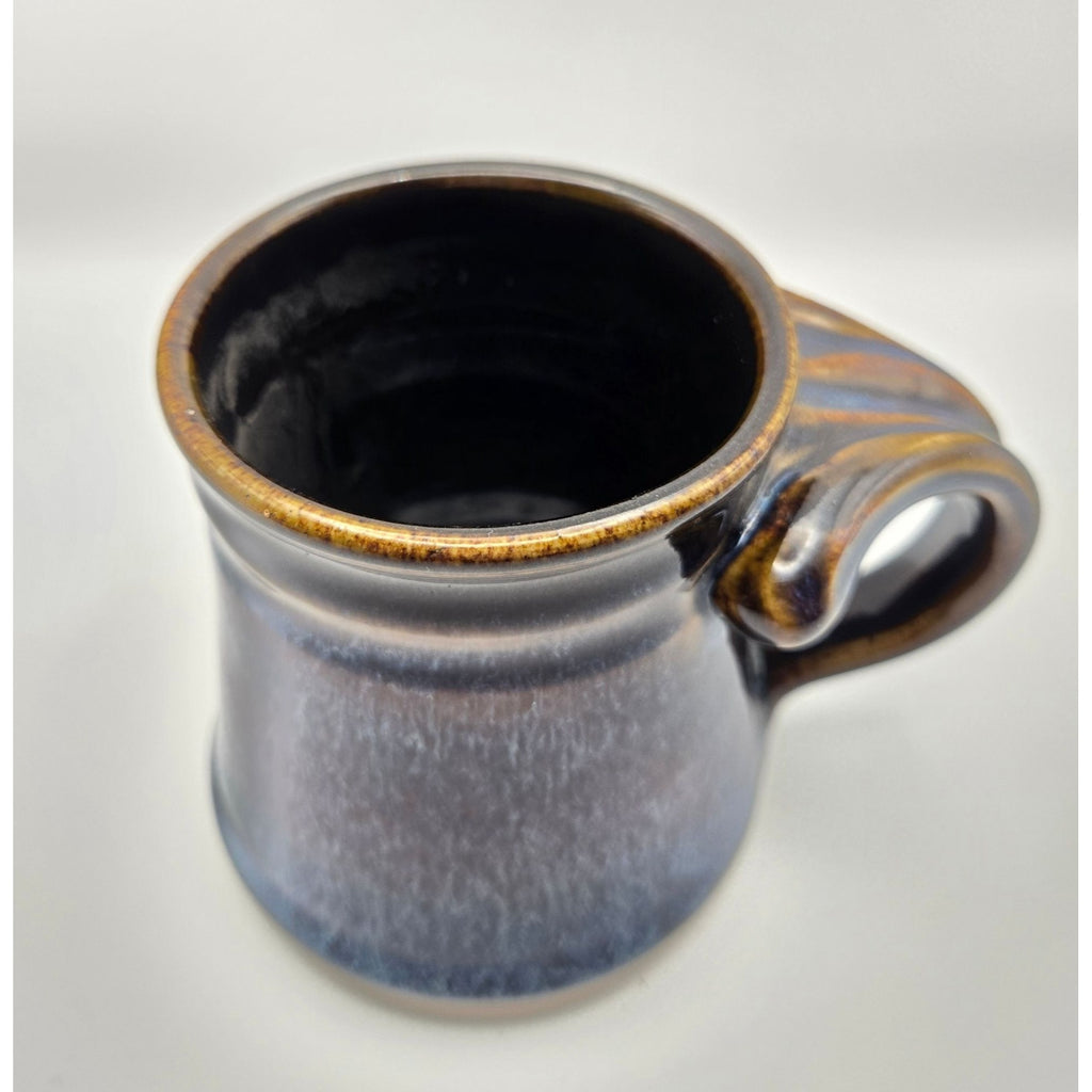 Paul/Denise Morris Stoneware Blue/Brown Pottery Mug, Signed. Company, ROCK HARD Pottery