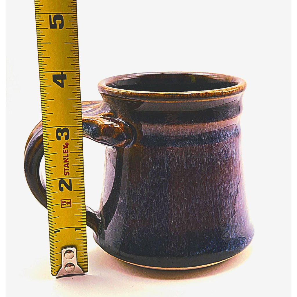 Paul/Denise Morris Stoneware Blue/Brown Pottery Mug, Signed. Company, ROCK HARD Pottery