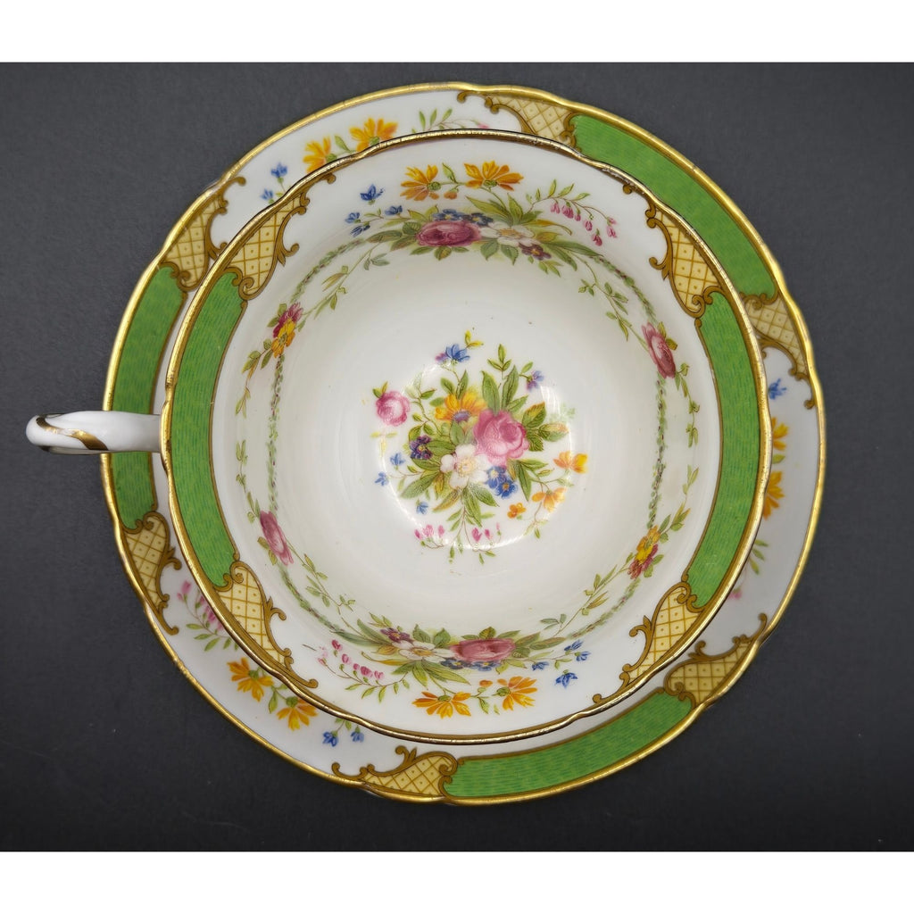 Shelley Fine Bone China Dubarry Tea Cup Set Floral Pattern Gold Trim, England