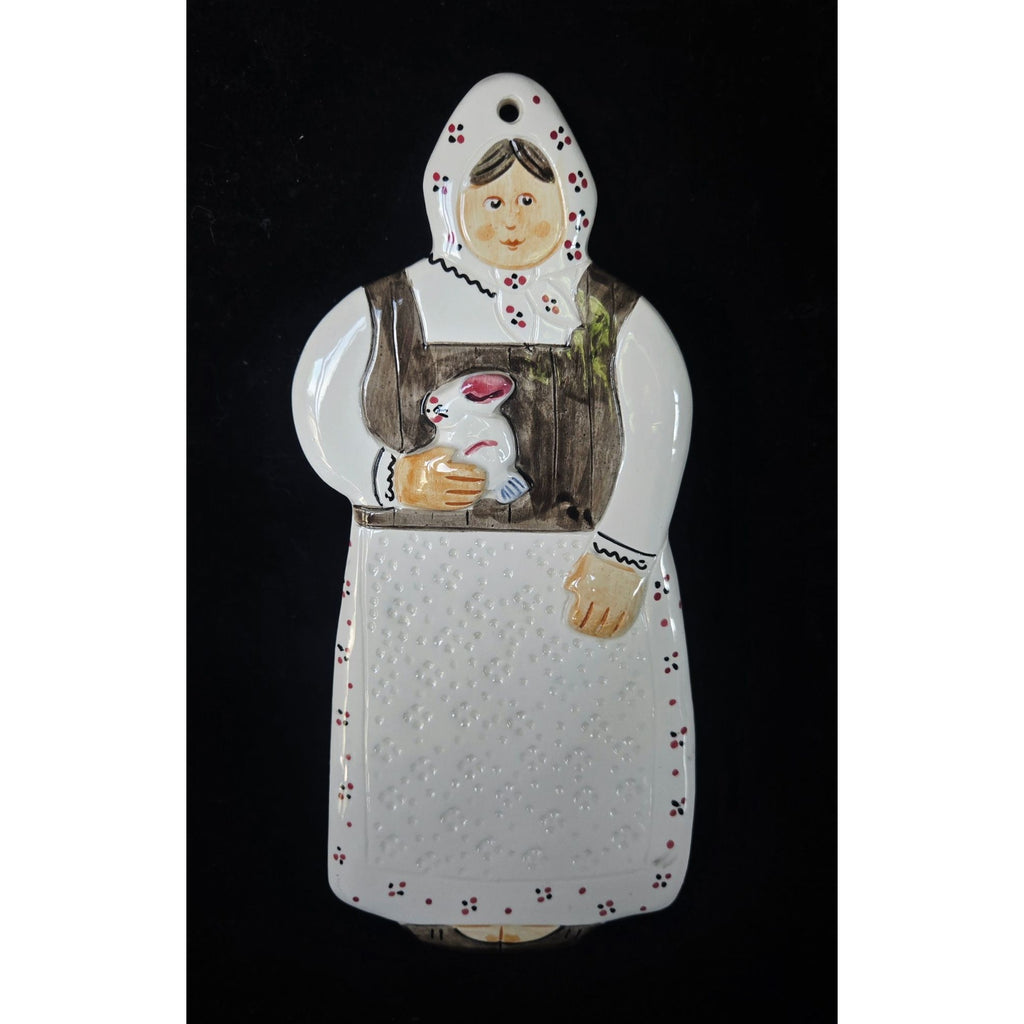 Hand-Painted Folk Art Pottery Babushka Woman Wall Art, Sigma TasteSetters